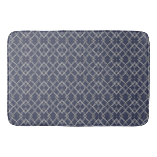 Stilvolle Gray Blue Gemustert Decorator Mat Badematte (Vorderseite)