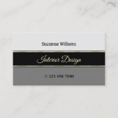 Stilvolle Gray Borders on Black mit Foto Modern Visitenkarte (Vorderseite)