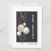 Stilvolle Gray Gold Christmas Baubles Feiertagskarte (Vorderseite)