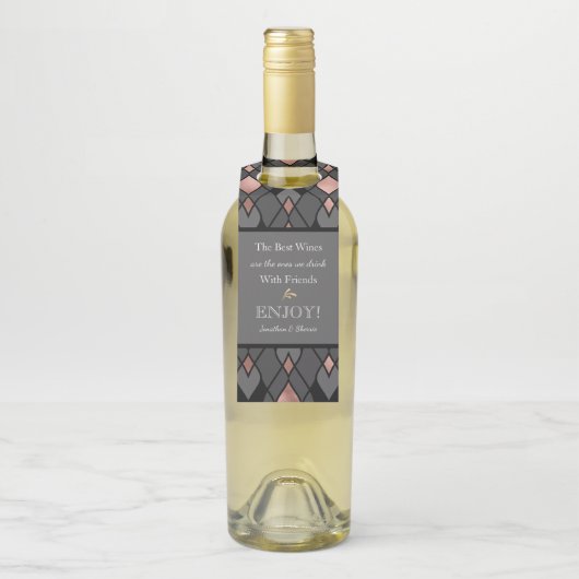 Stilvolle Gray Hostess Geschenk Wein Flasche Hange Flaschenanhänger (Auf Flasche)