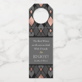 Stilvolle Gray Hostess Geschenk Wein Flasche Hange Flaschenanhänger (Vorderseite)