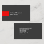 Stilvolle Gray Red Stripe Trendy Chic Business Car Visitenkarte (Vorne/Hinten)