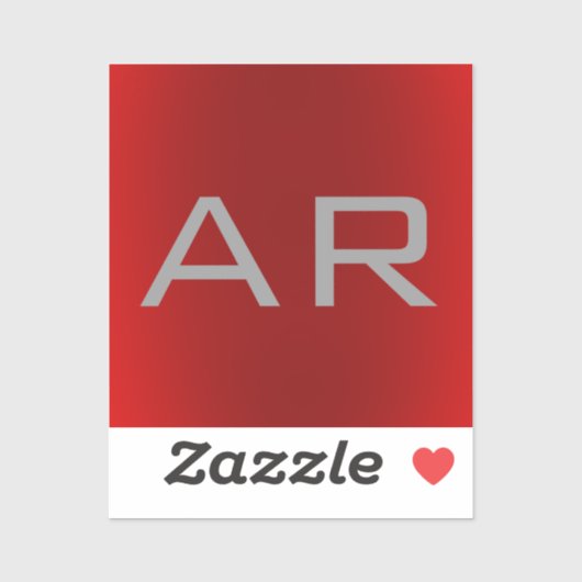 Stilvolle Gray Red Trendy Monogram Aufkleber (Blatt)