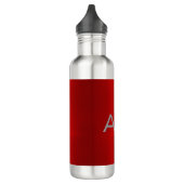 Stilvolle Gray Red Trendy Monogram Edelstahlflasche (Links)