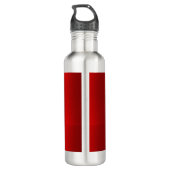 Stilvolle Gray Red Trendy Monogram Edelstahlflasche (Rückseite)