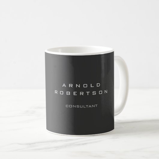 Stilvolle Gray Red Trendy Monogram Kaffeetasse (VorderseiteRechts)
