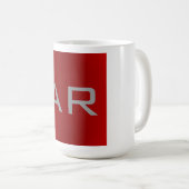 Stilvolle Gray Red Trendy Monogram Kaffeetasse (VorderseiteRechts)