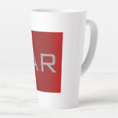 Stilvolle Gray Red Trendy Monogram Milchtasse (Rechte Ecke)