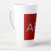 Stilvolle Gray Red Trendy Monogram Milchtasse (Linke Ecke)