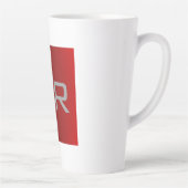 Stilvolle Gray Red Trendy Monogram Milchtasse (Rechts)