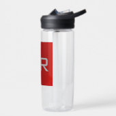 Stilvolle Gray Red Trendy Monogram Trinkflasche (Links)