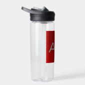 Stilvolle Gray Red Trendy Monogram Trinkflasche (Rechts)