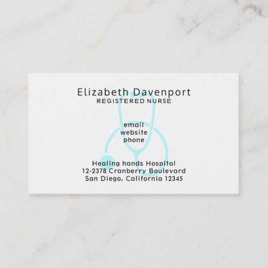 Stilvolle Gray Stethoscope Illustration auf Black Visitenkarte (Rückseite)