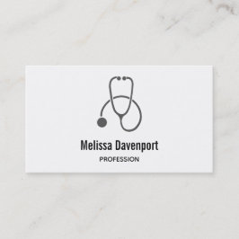 Stilvolle Gray Stethoscope Medical Business Card Visitenkarte