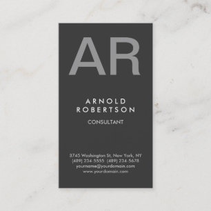 Stilvolle Gray Trendy Consultant Business Card Visitenkarte