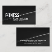 Stilvolle Gray Wave Personal Trainer Business Card Visitenkarte (Vorne/Hinten)
