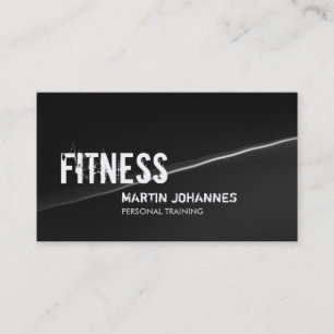 Stilvolle Gray Wave Personal Trainer Business Card Visitenkarte