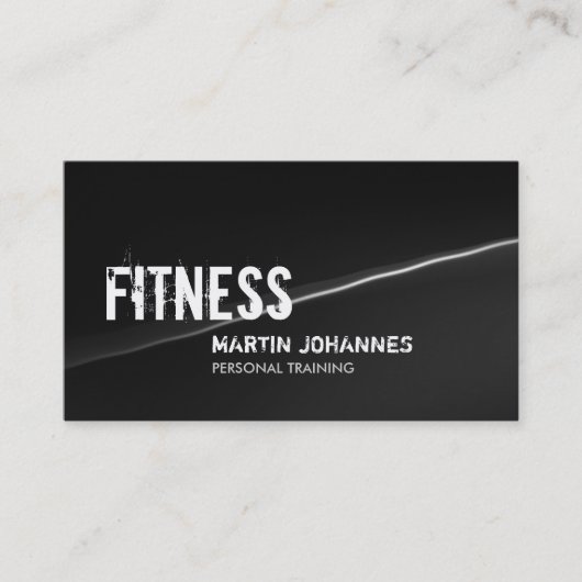 Stilvolle Gray Wave Personal Trainer Business Card Visitenkarte (Vorderseite)