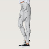 Stilvolle Gray Womens Hockey Pattern Leggings (Links)