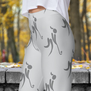 Stilvolle Gray Womens Hockey Pattern Leggings