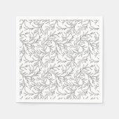 Stilvolle, graziöse lineare Äste mit Blätter Serviette (Vorderseite)