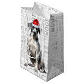 Stilvolle Great Dane und Woof Word Art Weihnachten Kleine Geschenktüte (Vorderseite Schrägansicht)