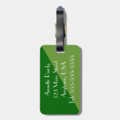 Stilvolle Green 2 Tone Designer Gepäckmarke Gepäckanhänger (Rückseite vertikal)