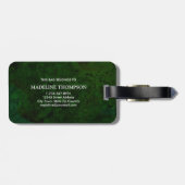 Stilvolle Green Agate Geode Gold Monogram Gepäckanhänger (Rückseite horizontal)