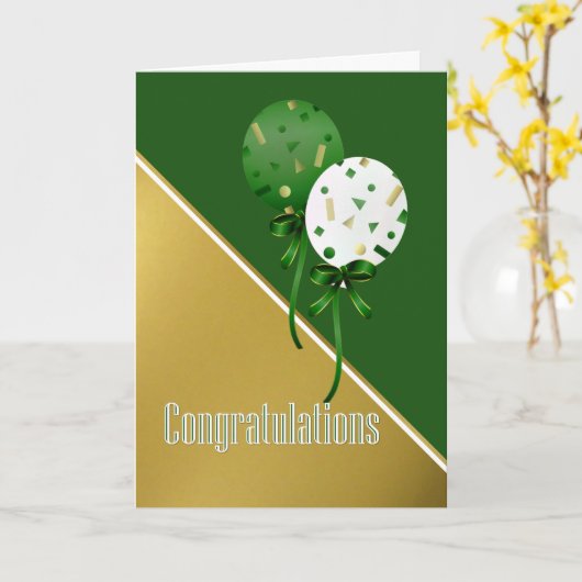 Stilvolle Green and Gold Abschluss Card Karte (Gelbe Blume)