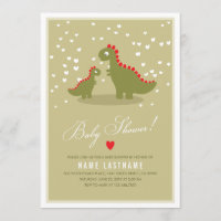 Stilvolle Green Dino Baby Dusche Einladung