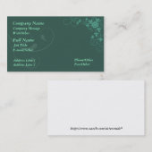Stilvolle Green Floral Business Card Vorlage Visitenkarte (Vorne/Hinten)