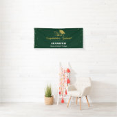 Stilvolle Green Gold Script Glückwunsch Abschluss Banner (Insitu)