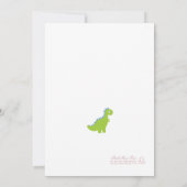 Stilvolle Green Gray Dinosaur Dino Boy Baby Dusche Einladung (Rückseite)