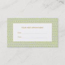 Stilvolle Green Lattice Salon Terminkarte