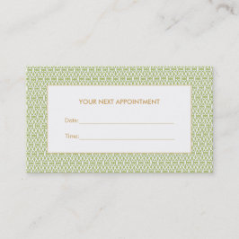 Stilvolle Green Lattice Salon Terminkarte