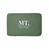 Stilvolle Green Modern Monogram Initials & Name Badematte (Vorderseite)