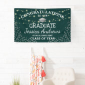 Stilvolle Green & Sliver Class 2025 Abschluss Banner (Insitu)