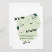 Stilvolle Green & White Geburtstagskarte Feiertagskarte (Vorne/Hinten)