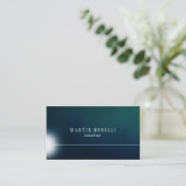 Stilvolle Greeny Blue Schlicht Clean Visitenkarte (Stehend Vorderseite)