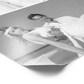 Stilvolle Grid Gray Square Monogram 4 Foto Wedding (Ecke)