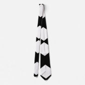 Stilvolle Groom Geometric Schwarz-weiß Wedding Krawatte (Rückseite)