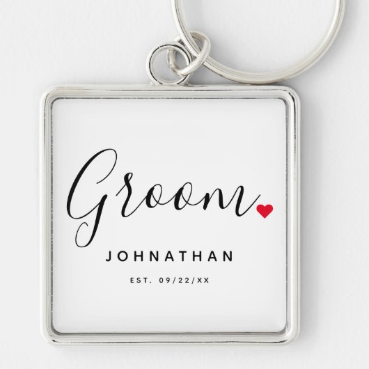 Stilvolle Groom Wedding Schlüsselanhänger (Vorne)