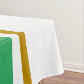 Stilvolle, grün-braune Rennstreifen auf Weiß Tischdecke (Beispiel)