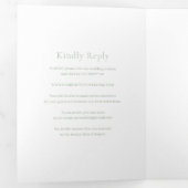 Stilvolle Grün Moderne Hochzeit Dreifach Gefaltete Einladung (Innen Erste Seite)