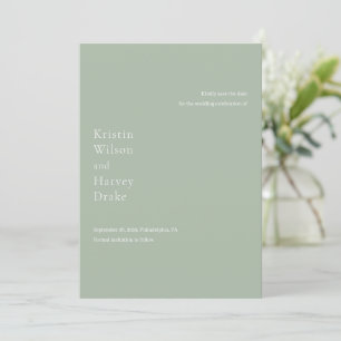 Stilvolle Grün Moderne Hochzeit Save The Date