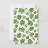 Stilvolle Grün-Tropen-Blätter-Muster Hochzeit RSVP Karte (Rückseite)