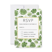 Stilvolle Grün-Tropen-Blätter-Muster Hochzeit