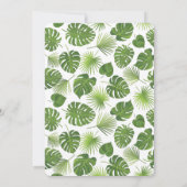 Stilvolle Grün-Tropen-Blätter-Muster Hochzeit Save The Date (Rückseite)