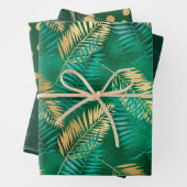 Stilvolle Grün- und Gold Tropical Dschungel Blätte Geschenkpapier Set (Beispiel)