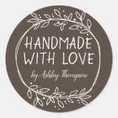 Stilvolle Grünanlage handgefertigt mit Liebe Name  Runder Aufkleber (Vorderseite)